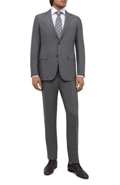 Мужские кожаные дерби surcity CHRISTIAN LOUBOUTIN темно-серого цвета, арт. 3210464/SURCITY FLAT | Фото 2 (Материал внешний: Кожа; Материал внутренний: Натуральная кожа; Стили: Классический)