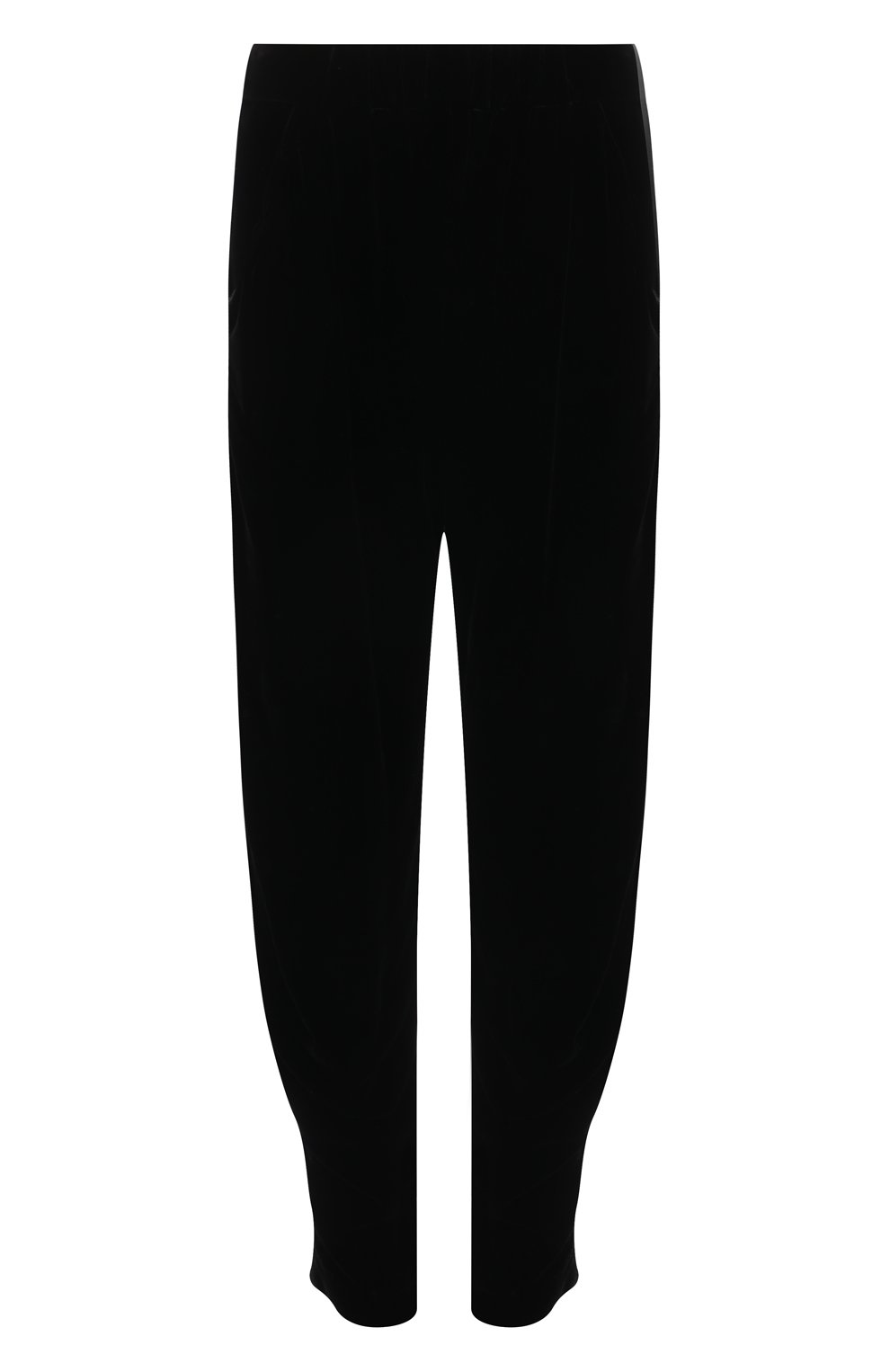 Женские брюки из вискозы и шелка GIORGIO ARMANI черного цвета, арт. 1WHPP0IQ/T01FD | Фото 1 (Длина (брюки, джинсы): Стандартные; Женское Кросс-КТ: Брюки-одежда; Силуэт Ж (брюки и джинсы): Джоггеры; Материал сплава: Проставлено; Материал внешний: Вискоза; Драгоценные камни: Проставлено; Стили: Романтичный)