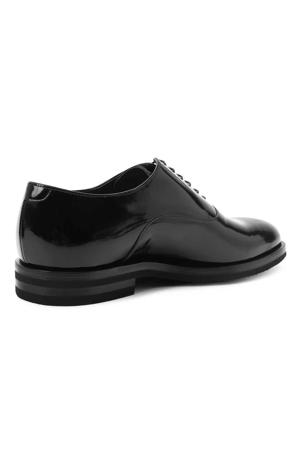 Мужские кожаные оксфорды BRUNELLO CUCINELLI черного цвета, арт. MZUSUMK937 | Фото 4 (Материал внутренний: Натуральная кожа; Стили: Классический; Мужское Кросс-КТ: Вечерняя обувь; высота каблука: 2,7; ширина носка стельки: 9,1, 9,4; толщина подошвы: 1,2)