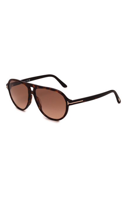 Мужские солнцезащитные очки TOM FORD коричневого цвета, арт. TF932 52F | Фото 1 (Тип очков: С/з; Кросс-КТ: С/з-мужское; Оптика Гендер: оптика-мужское; Очки форма: Авиаторы)