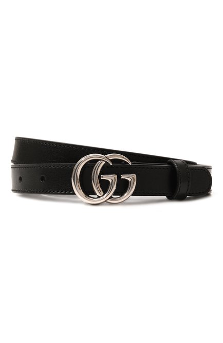 Женский кожаный ремень gg marmont GUCCI черного цвета по цене 39900 руб., арт. 409417 0YA0P | Фото 1
