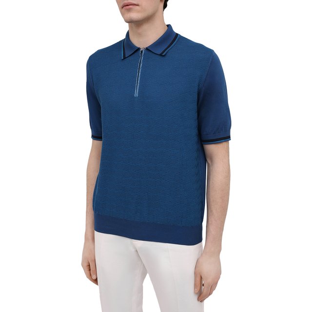 фото Поло с отделкой из кожи аллигатора zilli