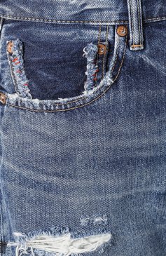 Женские джинсовые шорты MOUSSY голубого цвета, арт. 025CAC11-2330 | Фото 5 (Женское Кросс-КТ: Шорты-одежда; Кросс-КТ: Деним; Длина Ж (юбки, платья, шорты): Мини; Материал внешний: Хлопок; Стили: Кэжуэл; Статус проверки: Проверена категория)