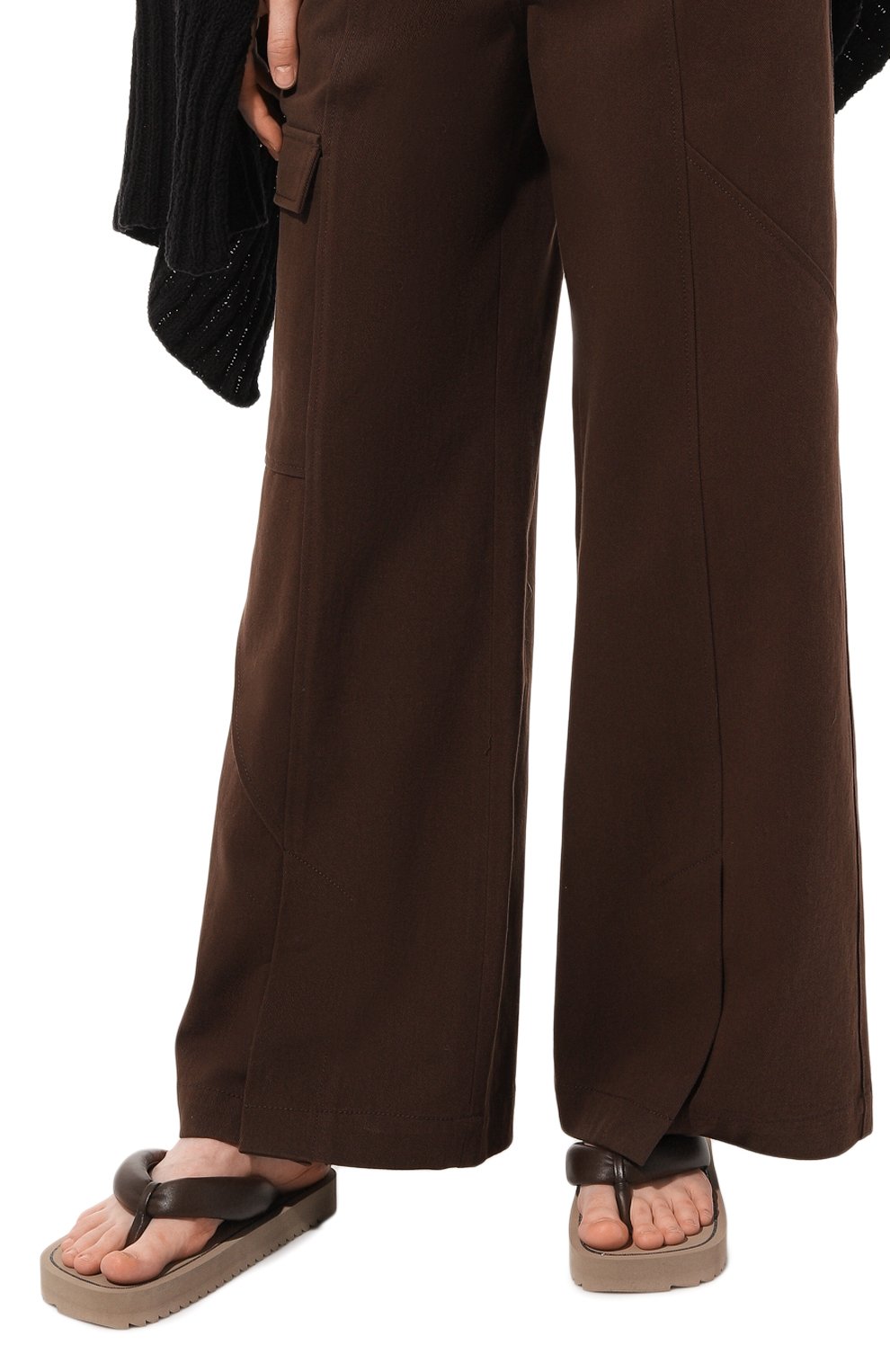 Женские кожаные шлепанцы BRUNELLO CUCINELLI темно-коричневого цвета, арт. MZNAGB1111 | Фото 3 (Подошва: Платформа; Материал сплава: Проставлено; Драгоценные камни: Проставлено)