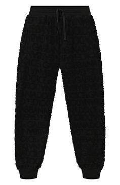 Детские хлопковые джоггеры DOLCE & GABBANA черного цвета, арт. L4JPFE/FJ7D7/8-14 | Фото 1 (Материал сплава: Проставлено; Нос: Не проставлено; Материал внешний: Хлопок; Мальчики Кросс-КТ: Джоггеры-одежда)