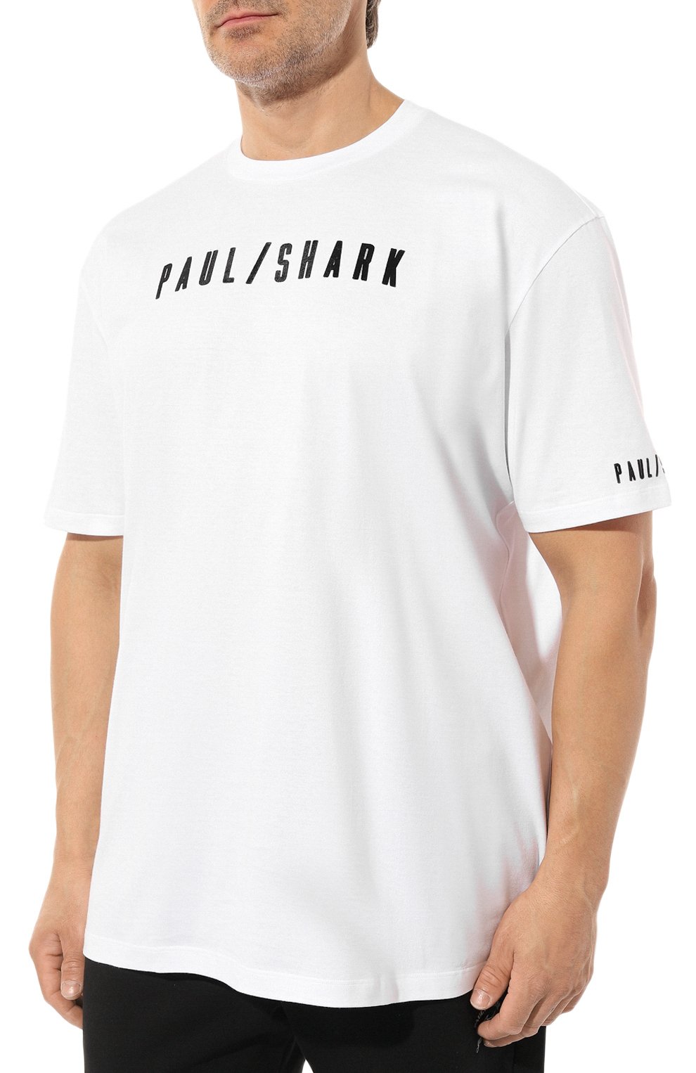 Хлопковая футболка Paul&Shark 13311622/3XL-6XL, цвет белый, размер 58 13311622/3XL-6XL - фото 3