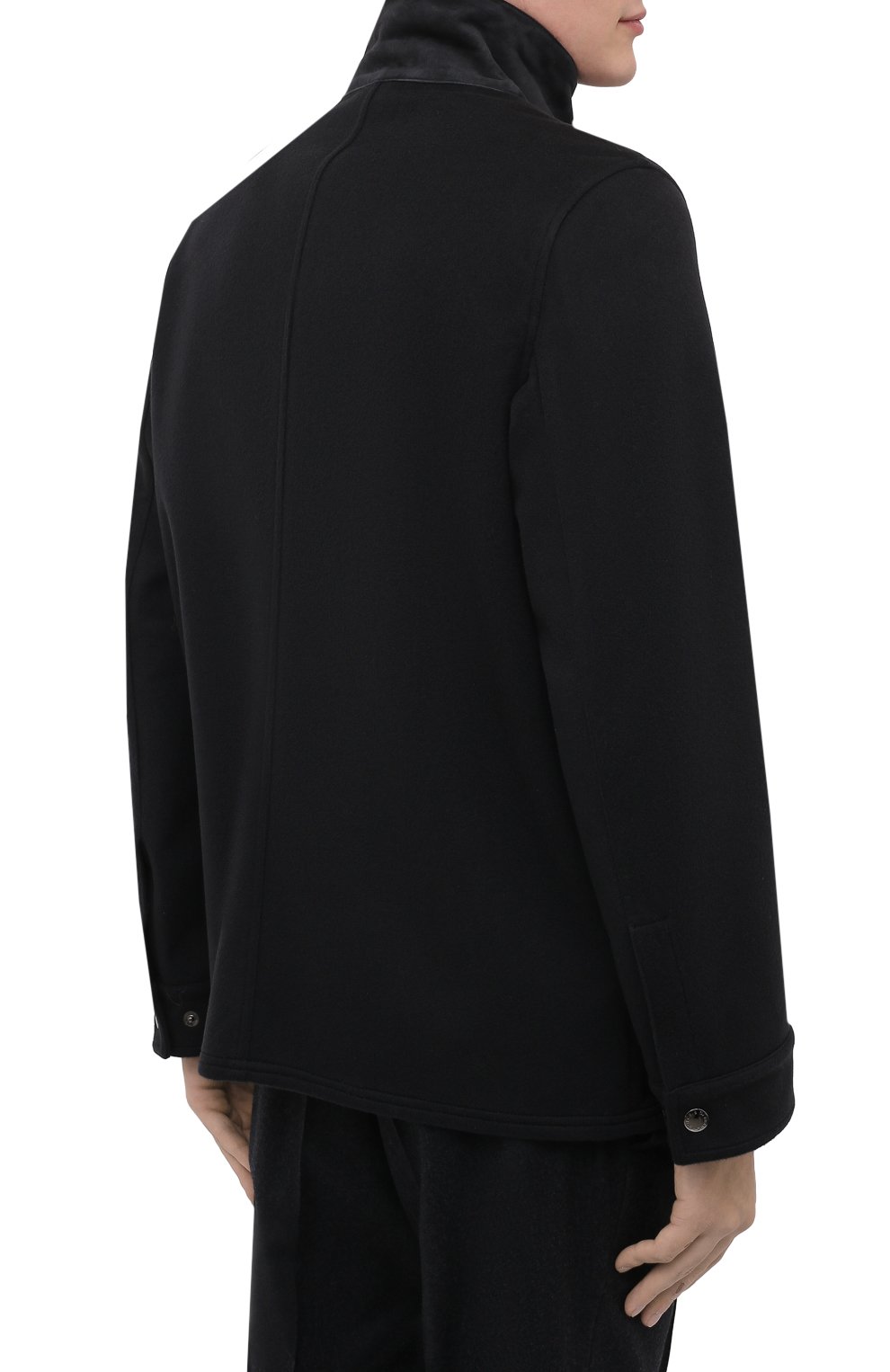 Мужская куртка DOLCE & GABBANA темно-серого цвета, арт. G9WN5T/FU23I | Фото 4 (Кросс-КТ: Куртка; Мужское Кросс-КТ: шерсть и кашемир; Материал внешний: Шерсть, Синтетический материал, Кашемир; Рукава: Длинные; Длина (верхняя одежда): До середины бедра; Региональные ограничения белый список (Axapta Mercury): RU; Материал сплава: Проставлено; Драгоценные камни: Проставлено; Стили: Кэжуэл)