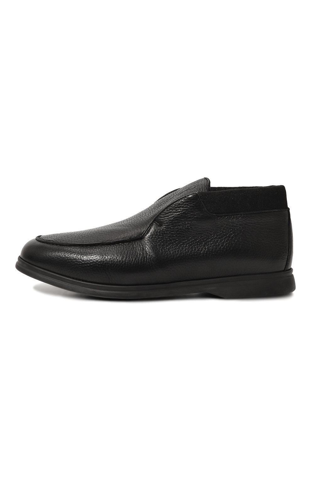 Мужские кожаные ботинки ALDO BRUE черного цвета, арт. AB5385R | Фото 4 (Мужское Кросс-КТ: Ботинки-обувь; Материал сплава: Проставлено; Материал утеплителя: Без утеплителя; Материал внутренний: Текстиль; Подошва: Плоская; Драгоценные камни: Проставлено)