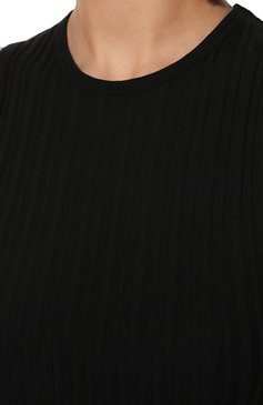 Женский хлопковый топ HELMUT LANG черного цвета, арт. M01HW504 | Фото 5 (Материал внешний: Хлопок; Длина (для топов): Укороченные; Стили: Романтичный)