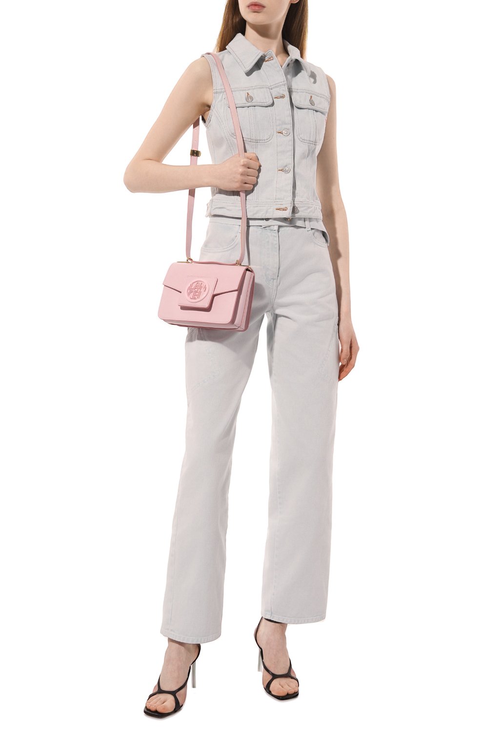 Женская сумка roxane s LANCEL розового цвета, арт. A12072 | Фото 7 (Сумки-технические: Сумки через плечо; Материал: Натуральная кожа; Размер: mini; Ремень/цепочка: На ремешке)