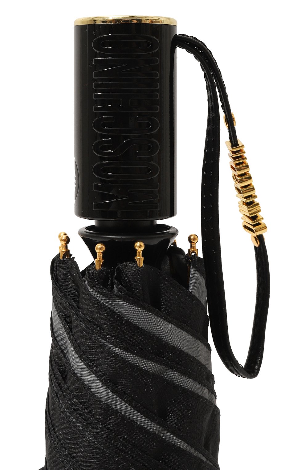 Женский складной зонт MOSCHINO черного цвета, арт. 8951-0PENCL0SEA | Фото 5 (Материал: Текстиль, Синтетический материал, Металл)