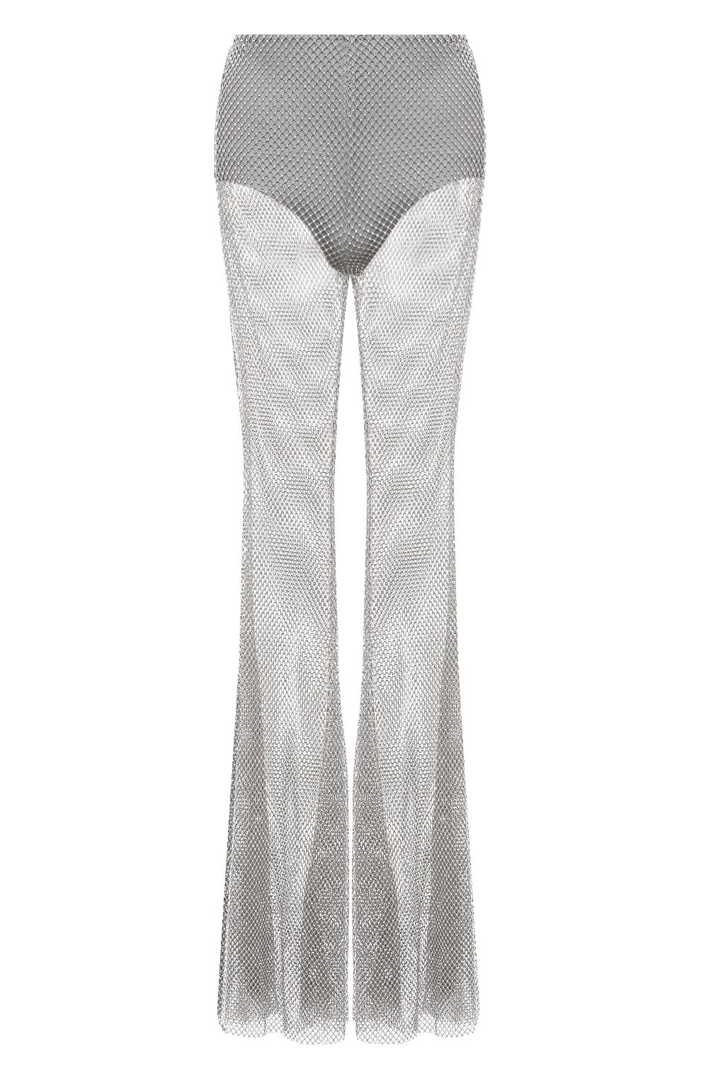 Женские брюки с отделкой пайетками GIUSEPPE DI MORABITO серебряного цвета, арт. PF23072PA-231 | Фото 1 (Длина (брюки, д жинсы): Удлиненные; Стили: Гламурный; Женское Кросс-КТ: Брюки-одежда; Материал внешний: Синтетический материал; Материал сплава: Проставлено; Силуэт Ж (брюки и джинсы): Расклешенные; Материал подклада: Синтетический материал; Драгоценные камни: Проставлено)
