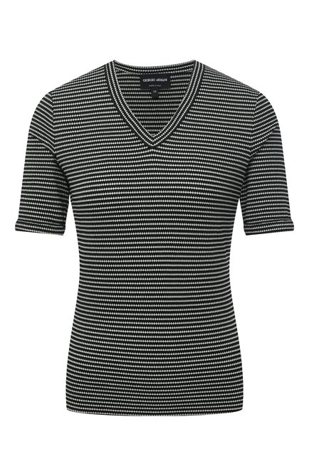 Женская футболка из вискозы GIORGIO ARMANI черного цвета, арт. 3KAM73/AJLAZ | Фото 1 (Принт: С принтом; Материал внешний: Вискоза; Рукава: Короткие; Длина (для топов): Стандартные; Стили: Кэжуэл; Женское Кросс-КТ: Футболка-одежда; Региональные ограничения белый список (Axapta Mercury): RU)