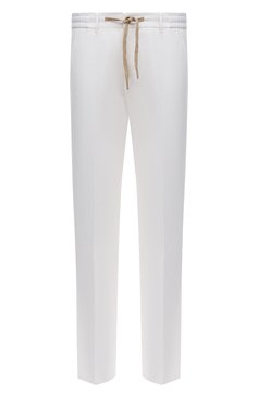 Мужские брюки из хлопка и льна BERWICH белого цвета, арт. SPIAGGIA/1/SB1534 | Фото 1 (Случай: Повседневный; Материал внешний: Хлопок, Лен; Стили: Кэжуэл)