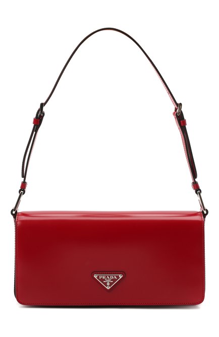 Женская сумка femme PRADA красного цвета, арт. 1BD323-ZO6-F02SB-HOO | Фото 1 (Ремень/цепочка: На ремешке; Размер: medium; Материал: Натуральная кожа; Сумки-технические: Сумки через плечо)