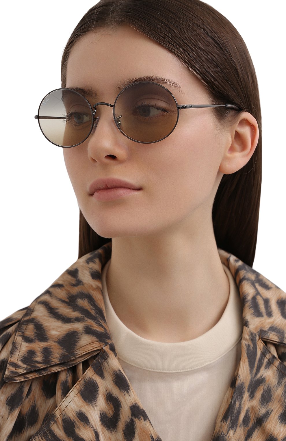 Женские солнцезащитные очки RAY-BAN серого цвета, арт. 1970-004/GH | Фото 2 (Кросс-КТ: С/з-унисекс; Региональные ограничения белый список (Axapta Mercury): RU; Тип очков: С/з; Очки форма: Круглые; Оптика Гендер: оптика-унисекс)