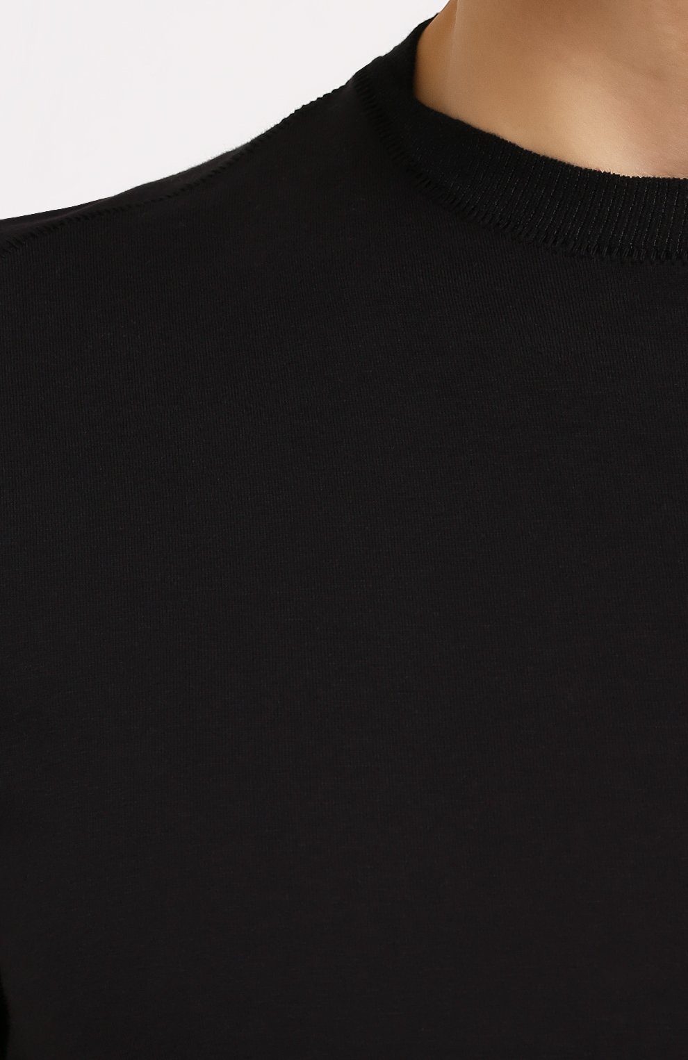 Мужская хлопковая футболка TRANSIT черного цвета, арт. CFUTRM1361 | Фото 5 (Принт: Без принта; Рукава: Короткие; Длина (для топов): Стандартные; Мужское Кросс-КТ: Футболка-одежда; Материал внешний: Хлопок; Стили: Кэжуэл)